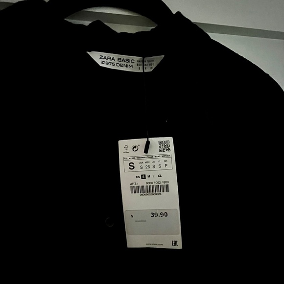 NWT Zara Black Velvet Dot Stripe Shirt Blouse - Size S - Picture 3 of 6